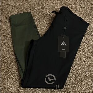 NWT Virus Black and Green Leggings